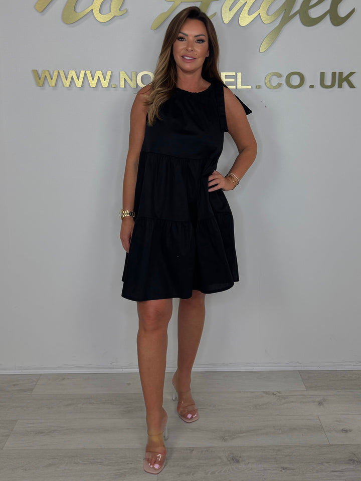 Tie Shoulder Tiered Mini Dress (7 Colours)