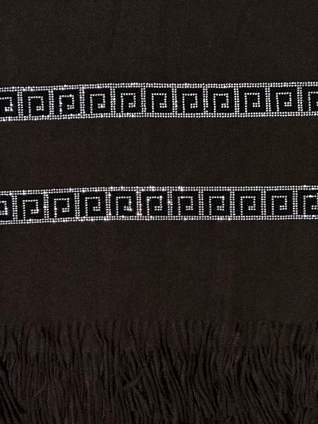 Designer Inspired Diamante Design Tassel Edge Scarf (2 Colours)