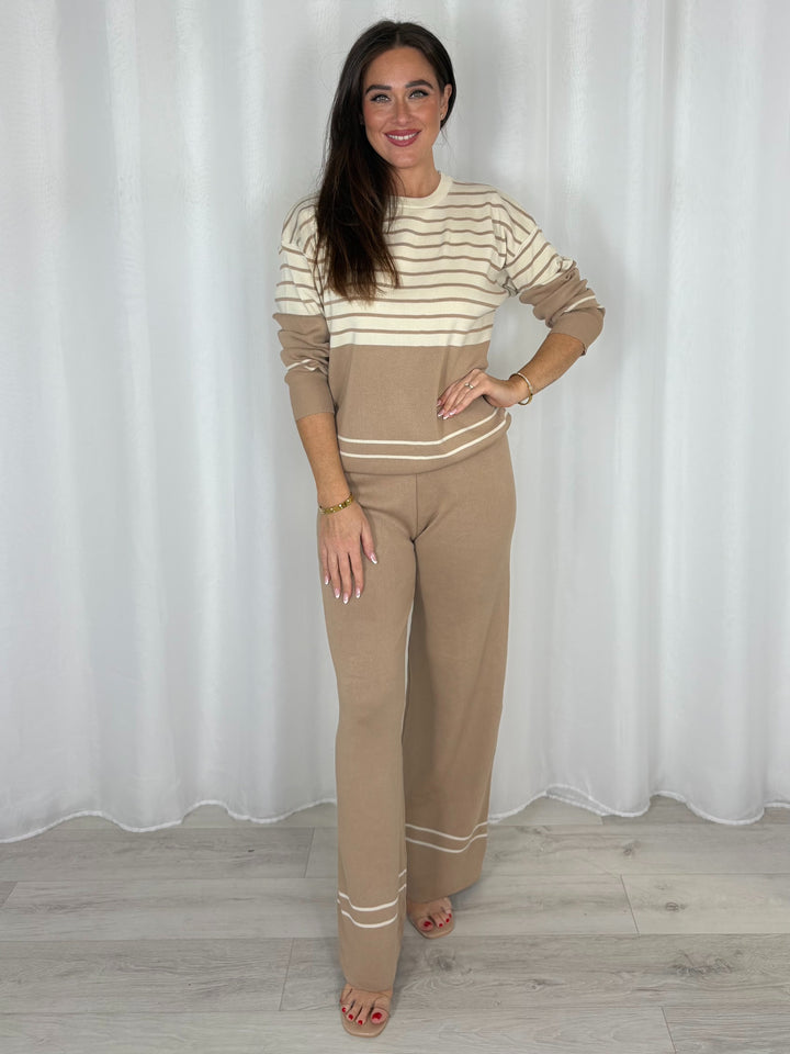 Round Neck Striped Jumper And Trouser Co-Ord (5 Colours)