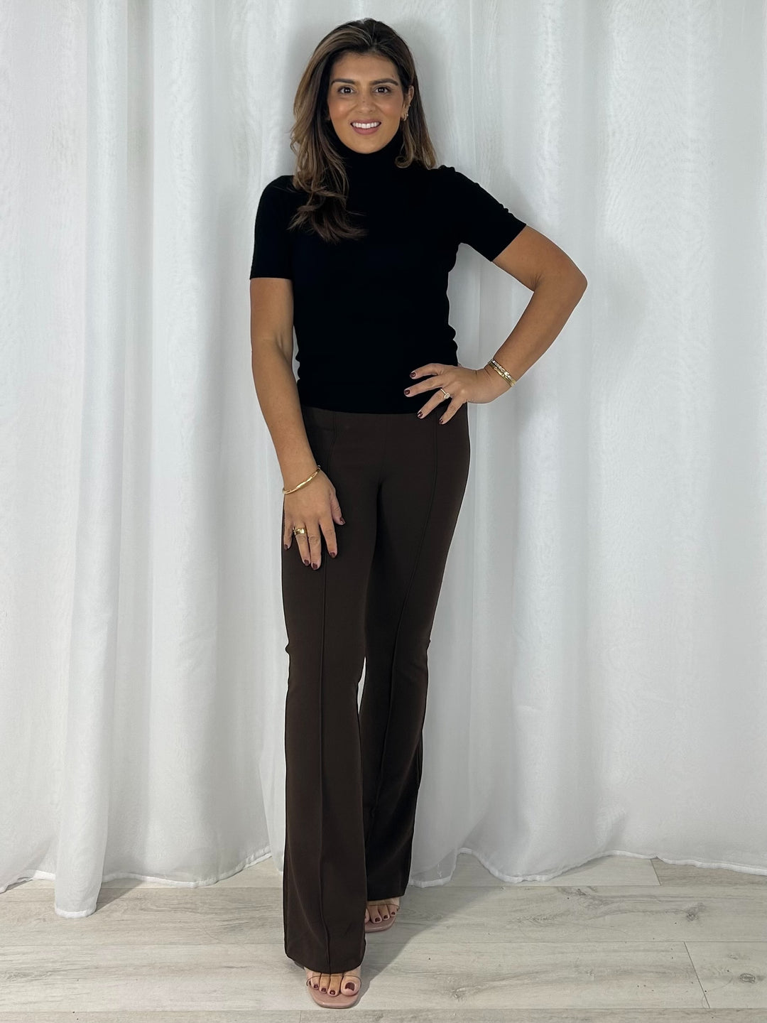 Tailored Zip Side Flared Trousers (3 Colours)