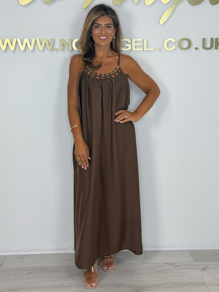 Chain Detail Strappy Floaty Maxi Dress (5 Colours)