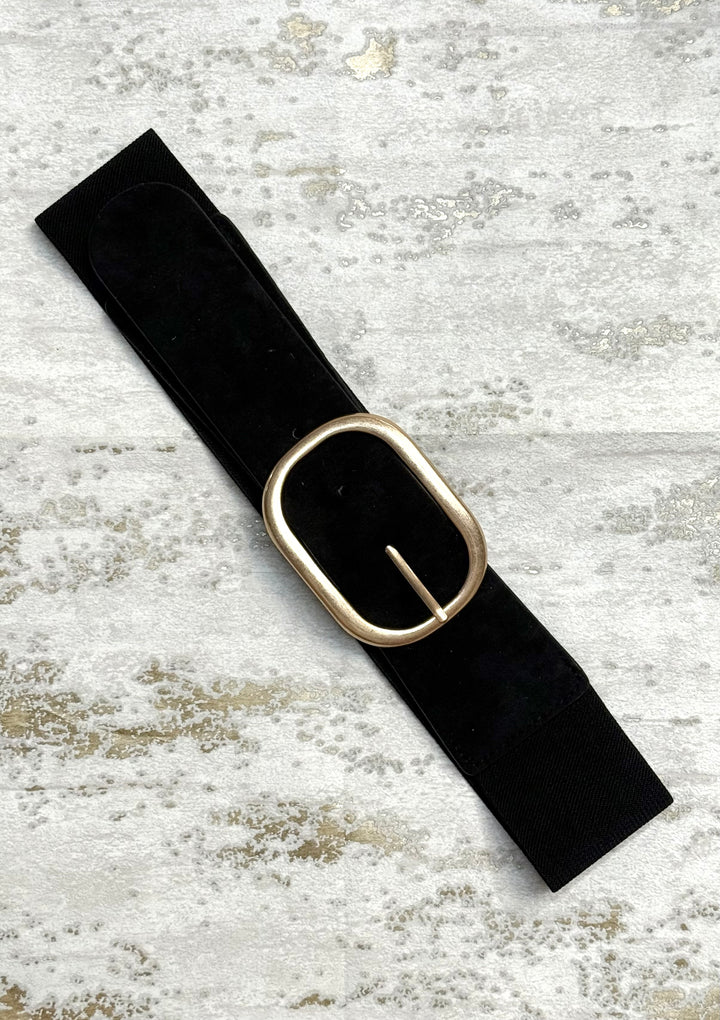 Wide Waist Belt With Oval Buckle (3 Colours)