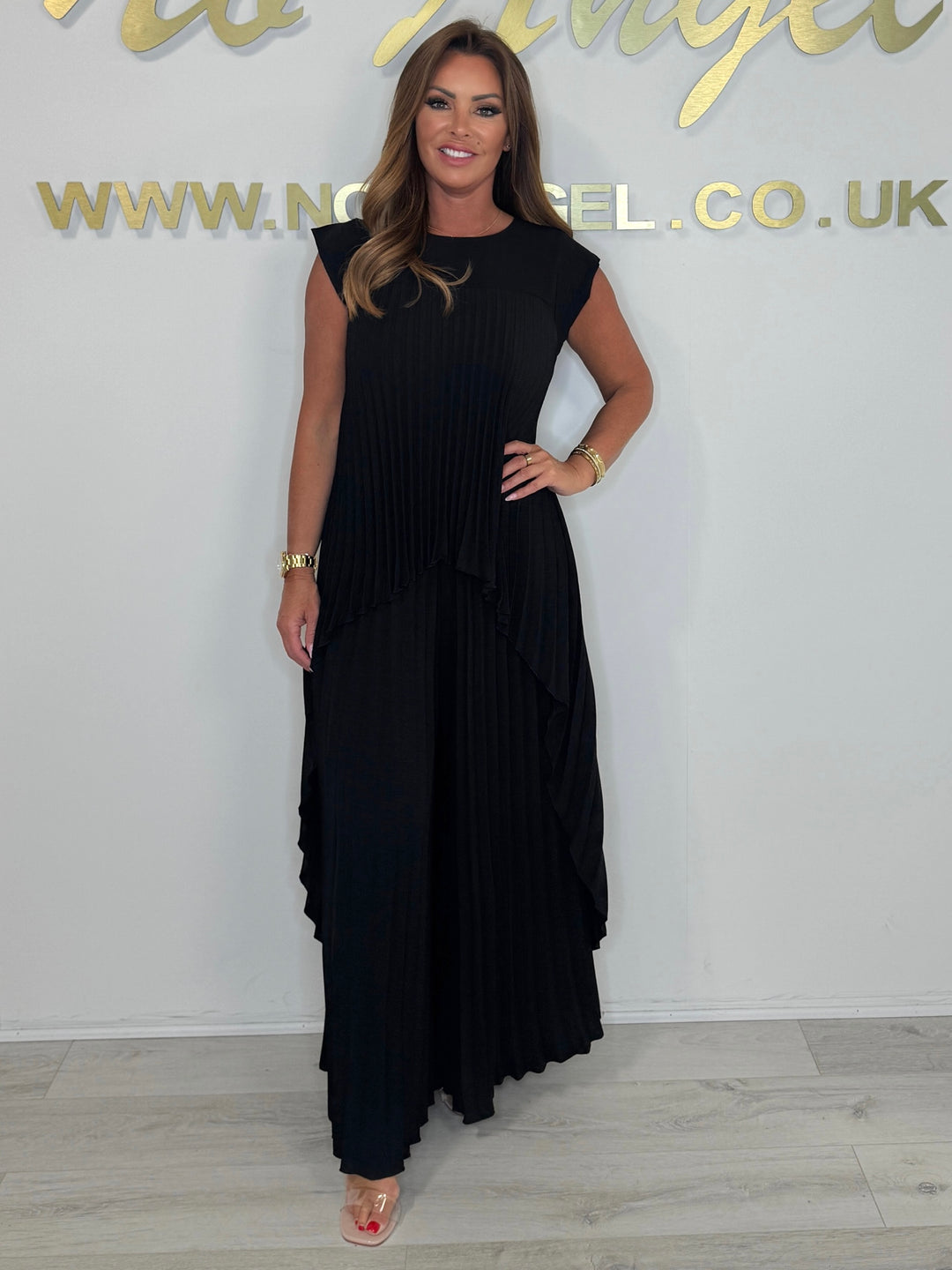 Pleated High Low Top & Trouser Co-ord (5 Colours)