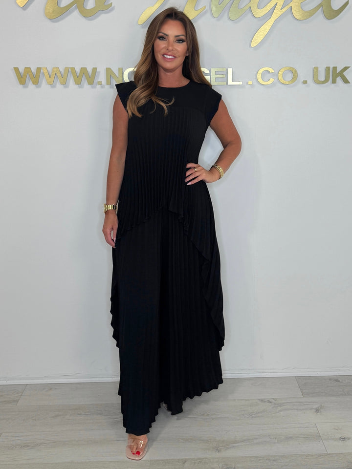 Pleated High Low Top & Trouser Co-ord (5 Colours)
