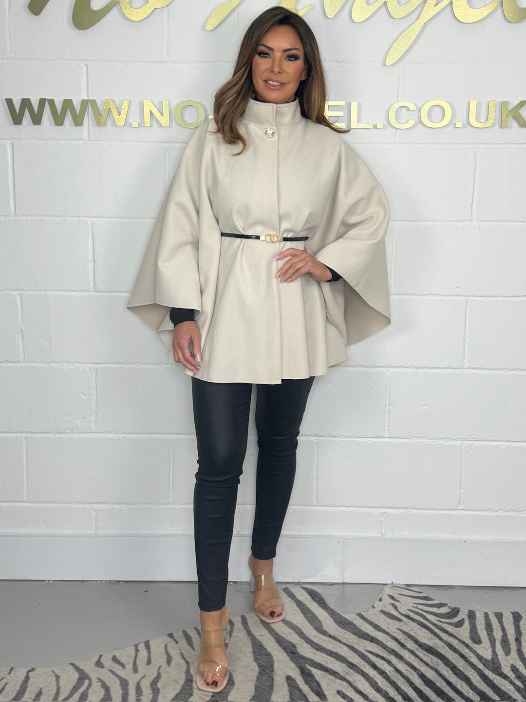 Gold Button Belted Cape (8 Colours)