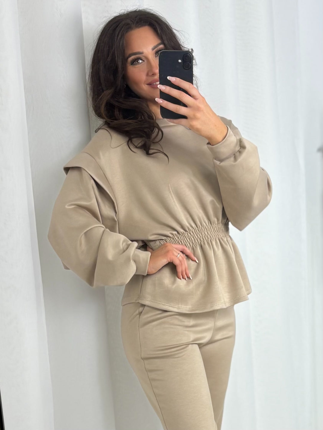 Peplum Top & Elasticated Waist Trouser Co-Ord (2 Colours)