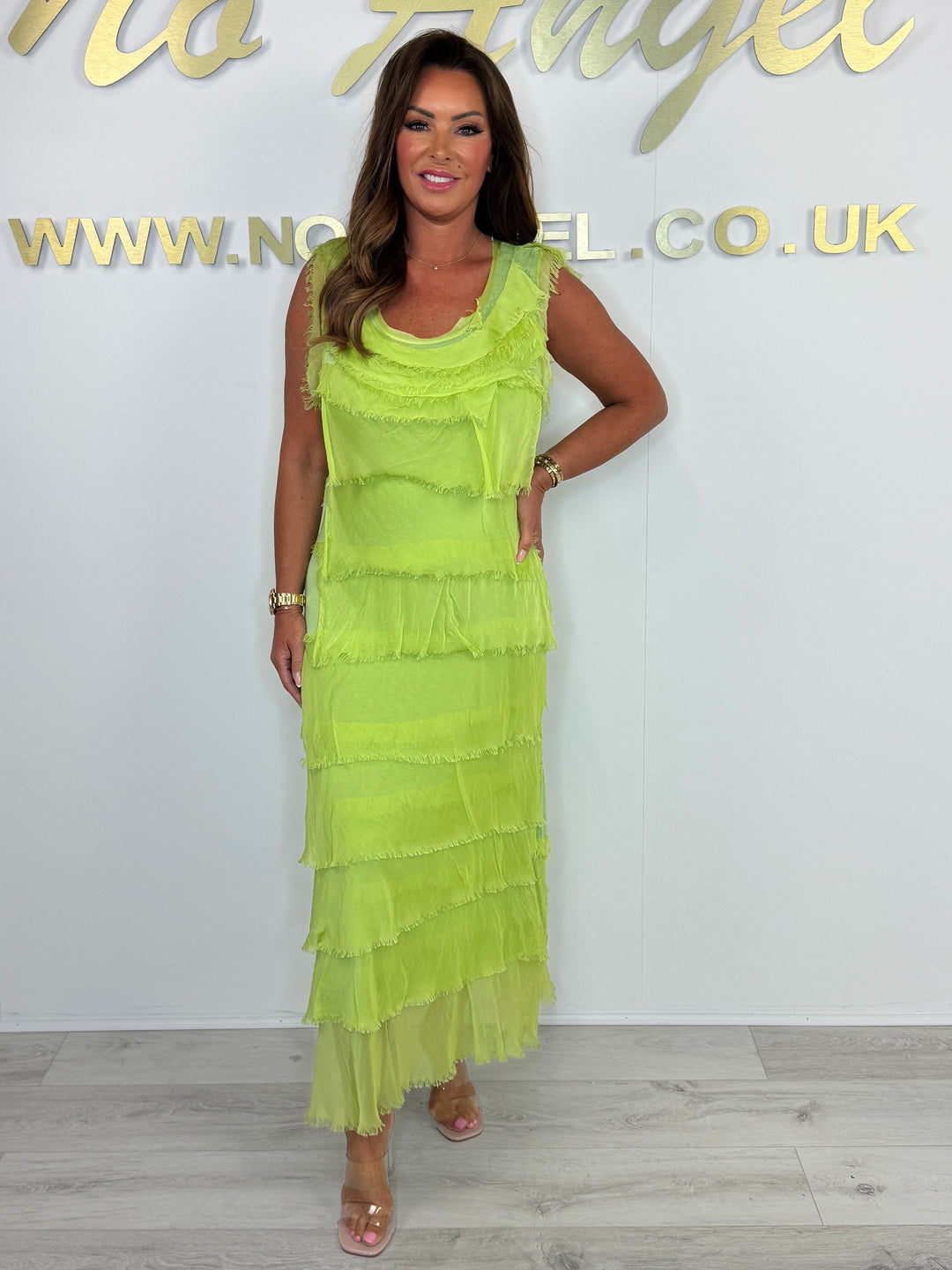 Silk Ruffle Layered Short Sleeve Maxi Dress (5 Colours)