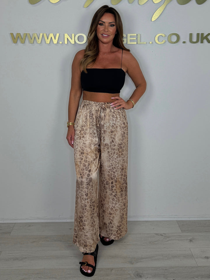 Leopard Print Satin Trousers (3 Colours)