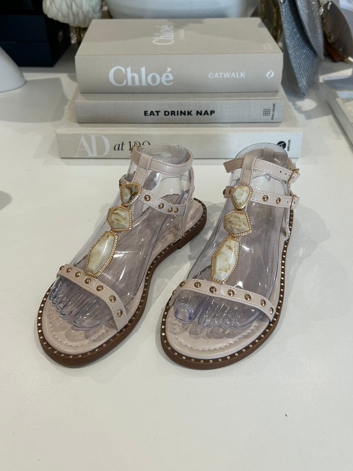 Studded Marble Flat Sandals (3 Colours)