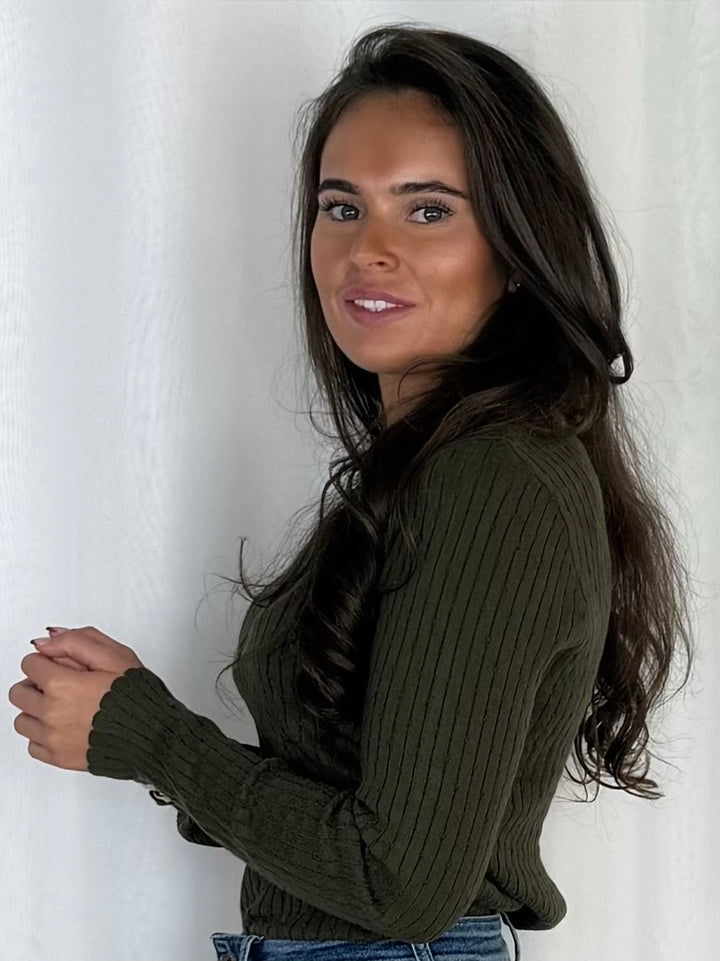 Ribbed Knit Button Detail Long Sleeve Top (6 Colours)