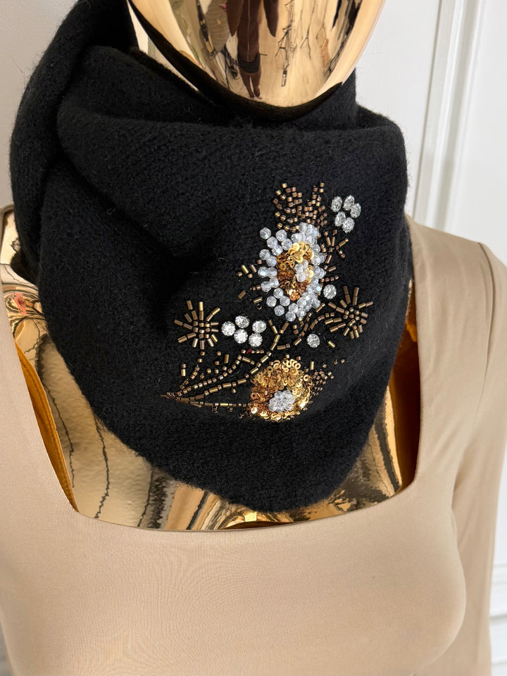 Embellished Knit Neck Bandana