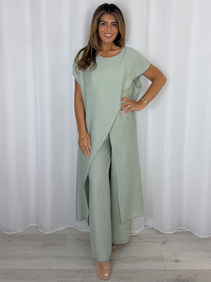 Crossover Draped Trouser Co-Ord (2 Colours)