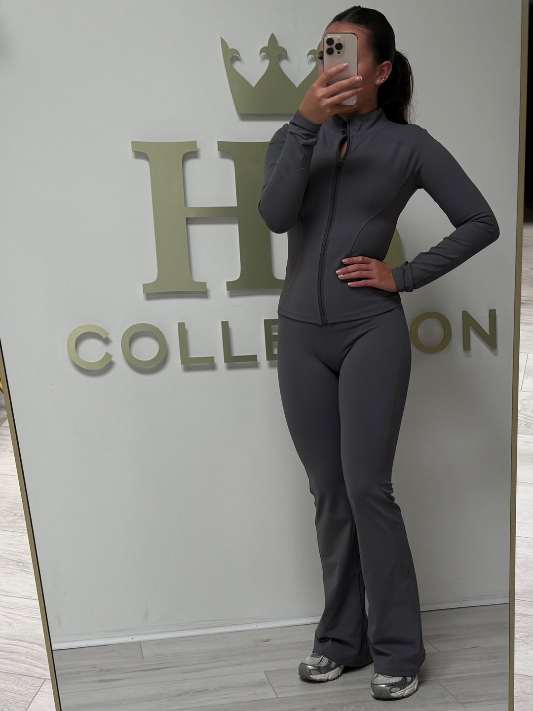 Sculpt Zip Up Top & Flared Trouser Set Co-ord (4 Colours)