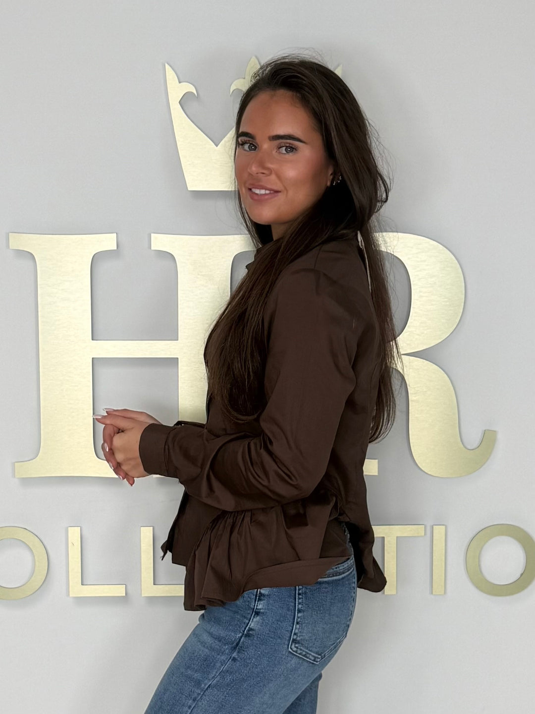 Collared Peplum Cinched Waist Shirt (2 Colours)