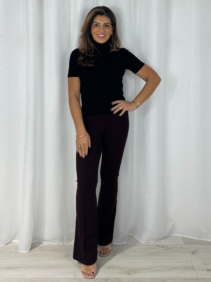 Tailored Zip Side Flared Trousers (3 Colours)