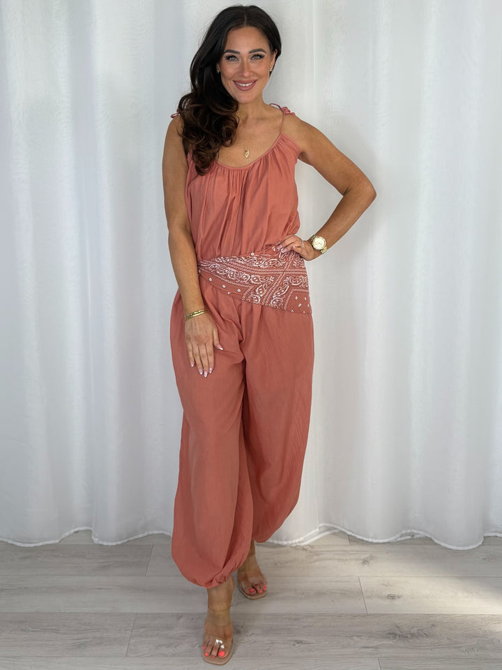 Bandana Scarf Balloon Jumpsuit (7 Colours)