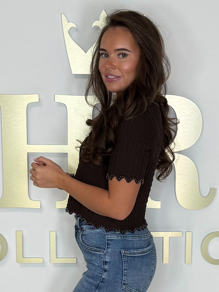Pearl Detailed Knit Top (2 Colours)