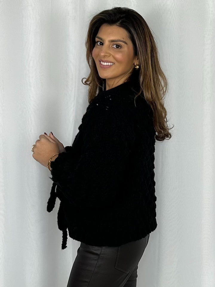 Chunky Thick Knit Front Tie Cardigan (2 Colours)