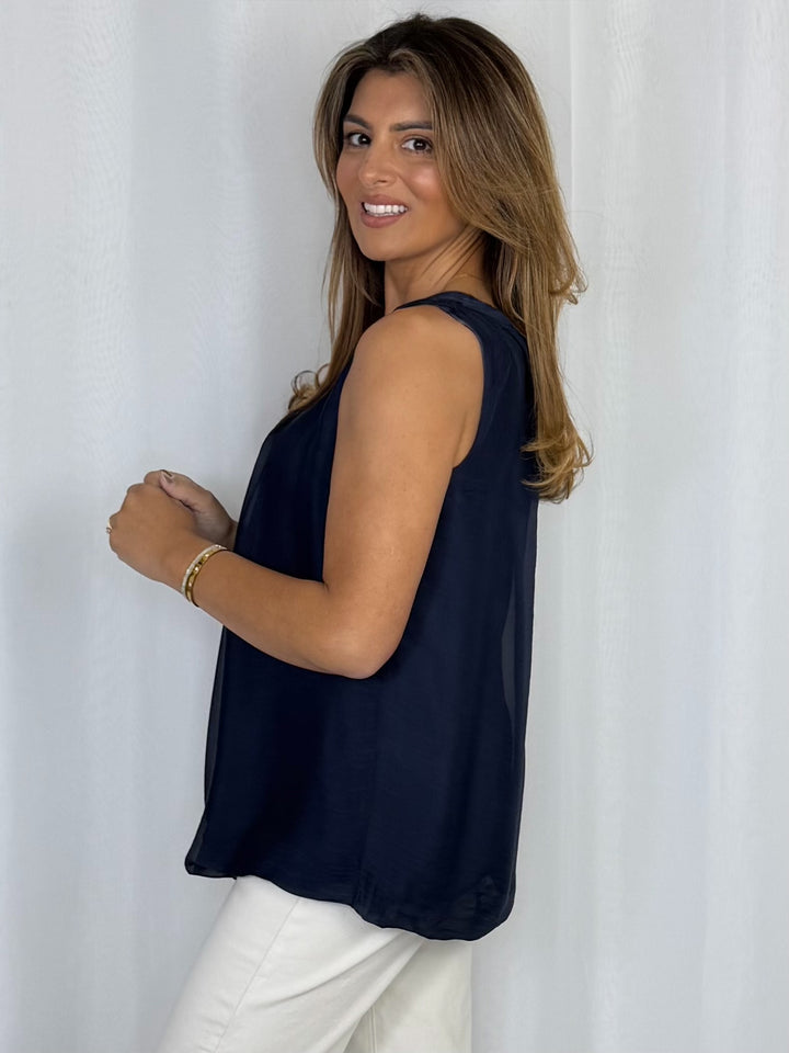 Balloon Style Silk Mix Vest Top (5 Colours)