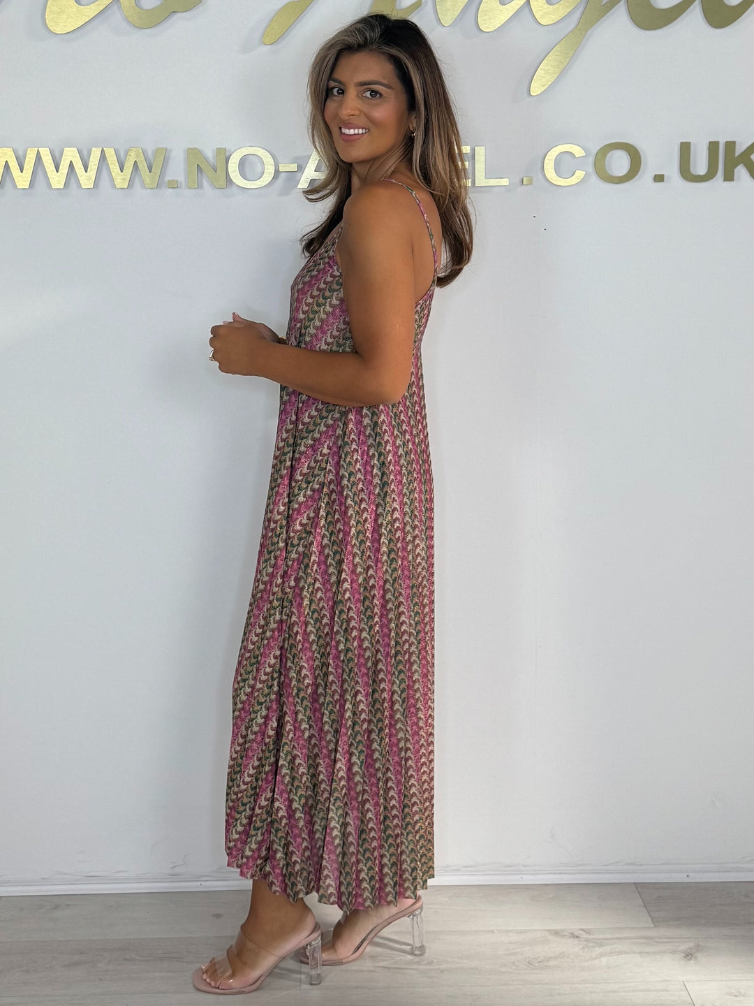 Printed Floaty Pleated Spaghetti Strap Dress (5 Colours)