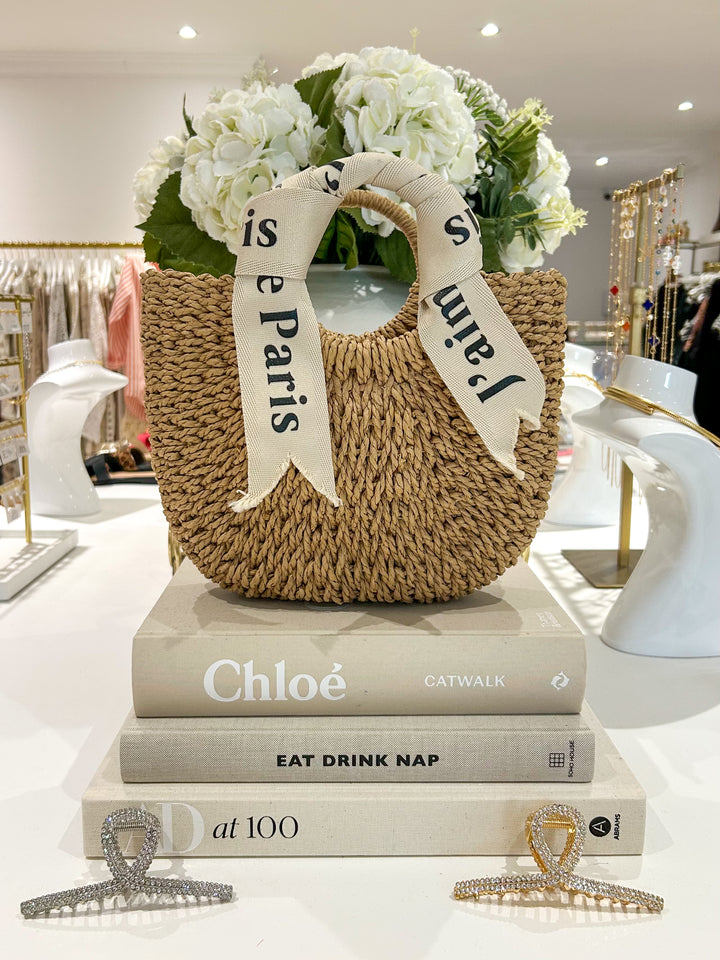 J'aime Paris Scarf Woven Beach Bag (2 Colours)