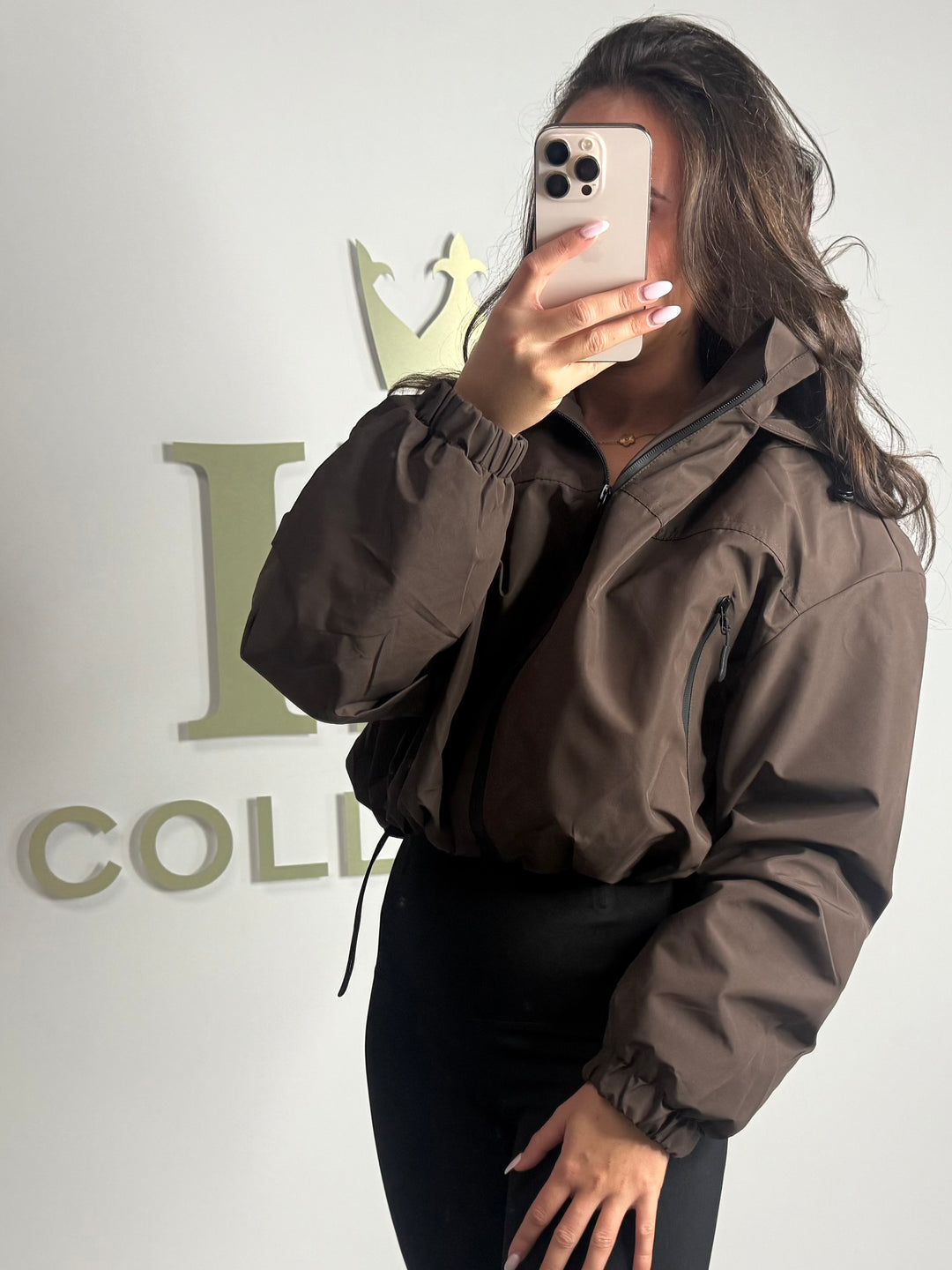 Cropped Drawstring Zip Up Pocket Hooded Jacket (3 Colours)