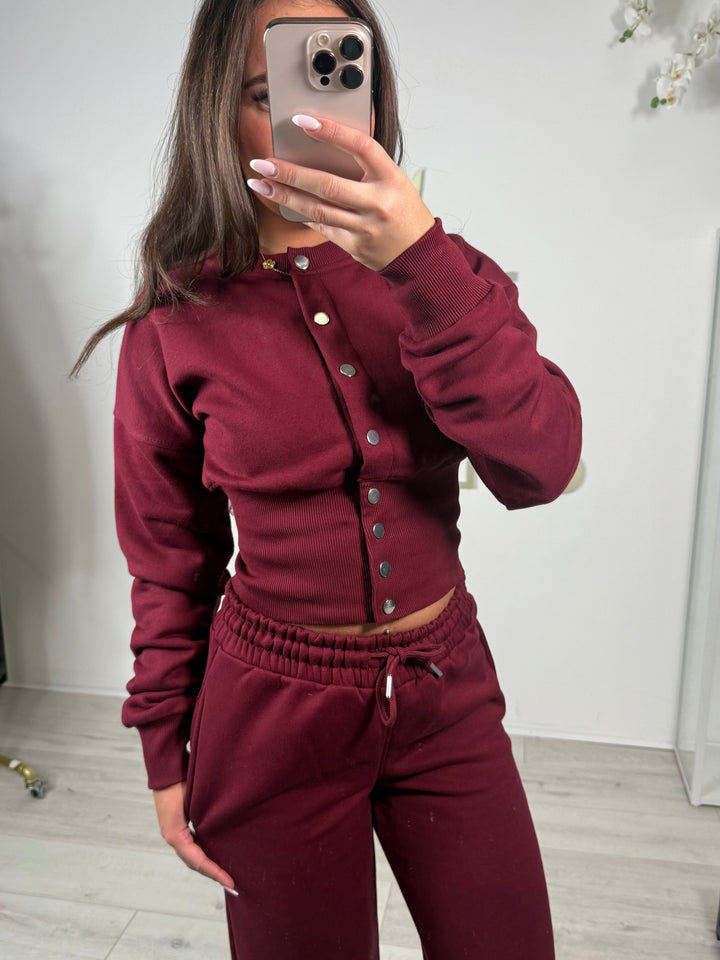 Button Up Cinched Waist Jumper & Straight Leg Trouser Co-ord (5 Colours)