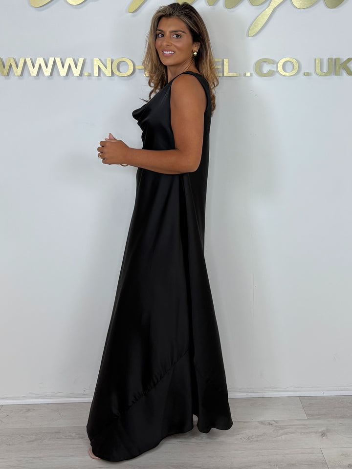 Cowl Neck Gold Detail Maxi Dress (3 Colours)