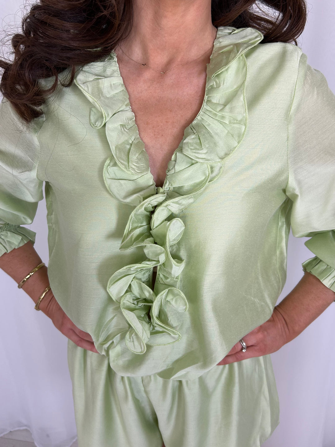 Ruffle V-Neck Playsuit (2 Colours)