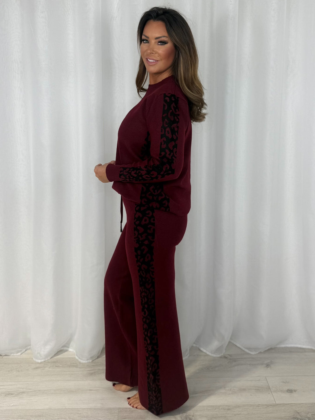 Leopard Print Soft Knit Trouser Co-Ord (5 Colours)