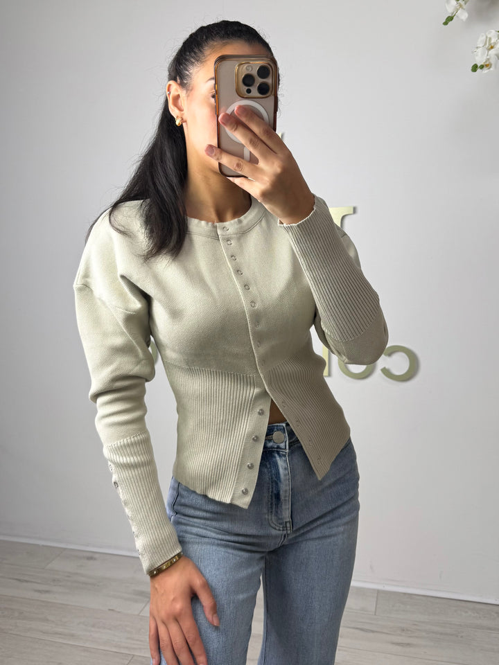 Soft Knit Button Up Ribbed Bottom Cardigan (4 Colours)