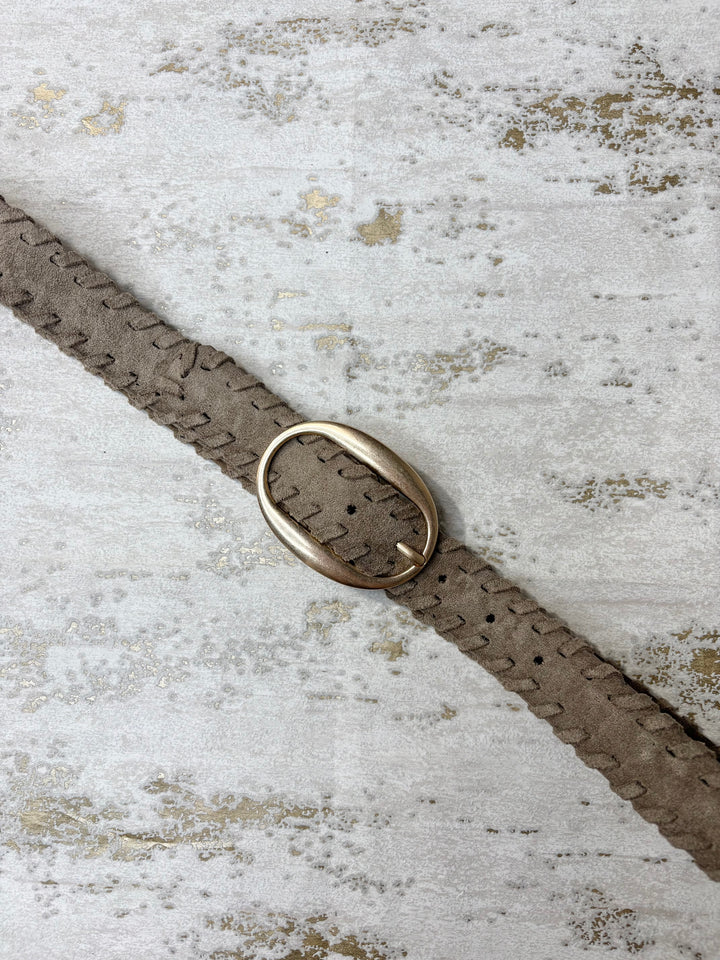 Thin Suedette Woven Trim Belt (7 Colours)