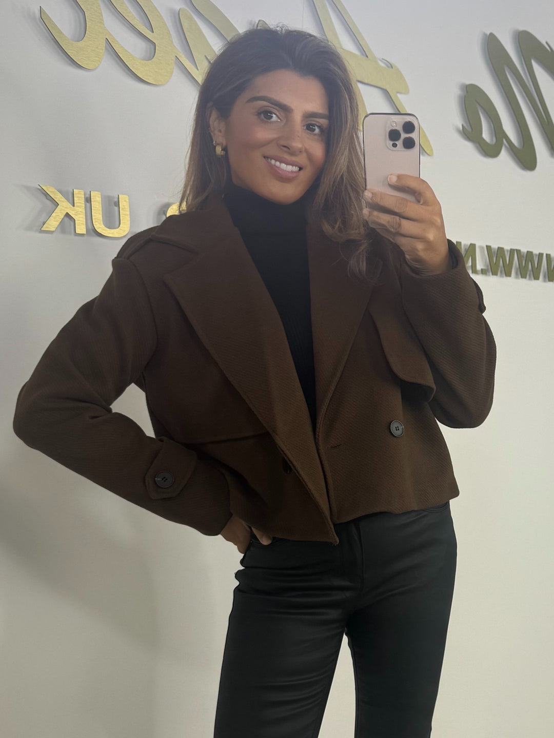 Collared Black Button Trench Style Jacket (3 Colours)