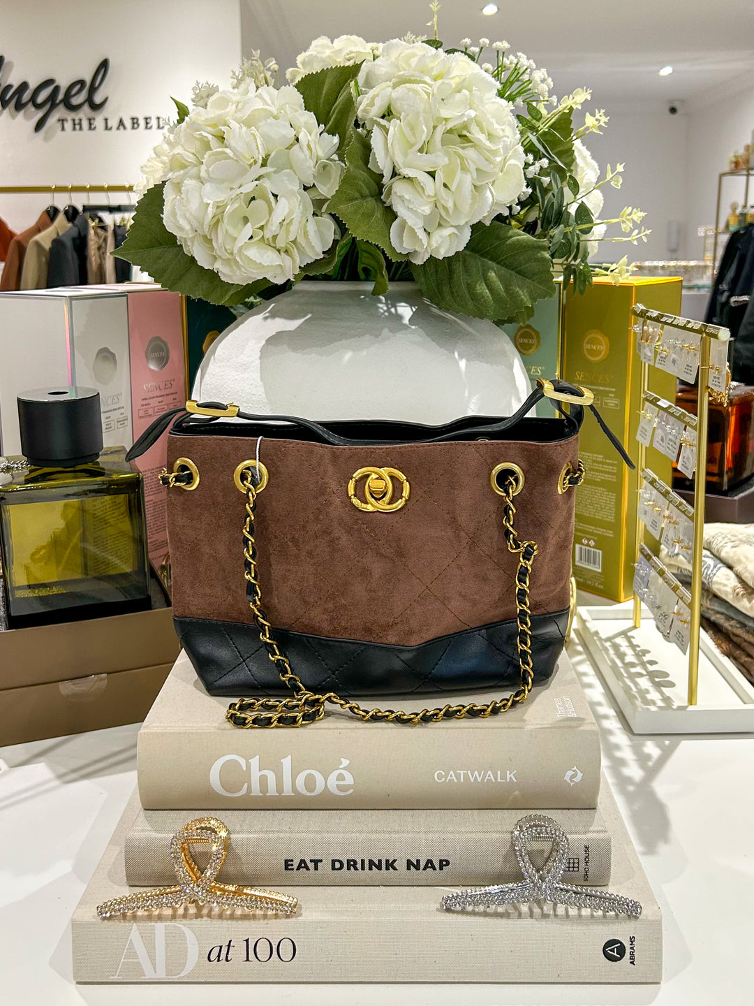 2 Toned Designer Inspired Gold Hardware Handbag (5 Colours)