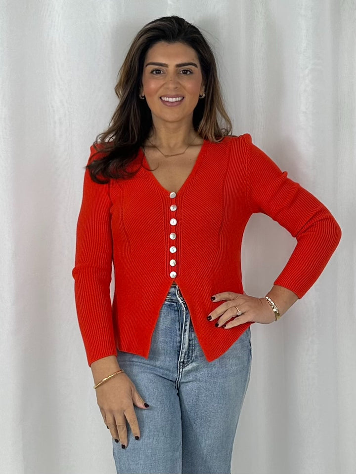 V-Neck Long Sleeve Button Up Cardigan (5 Colours)