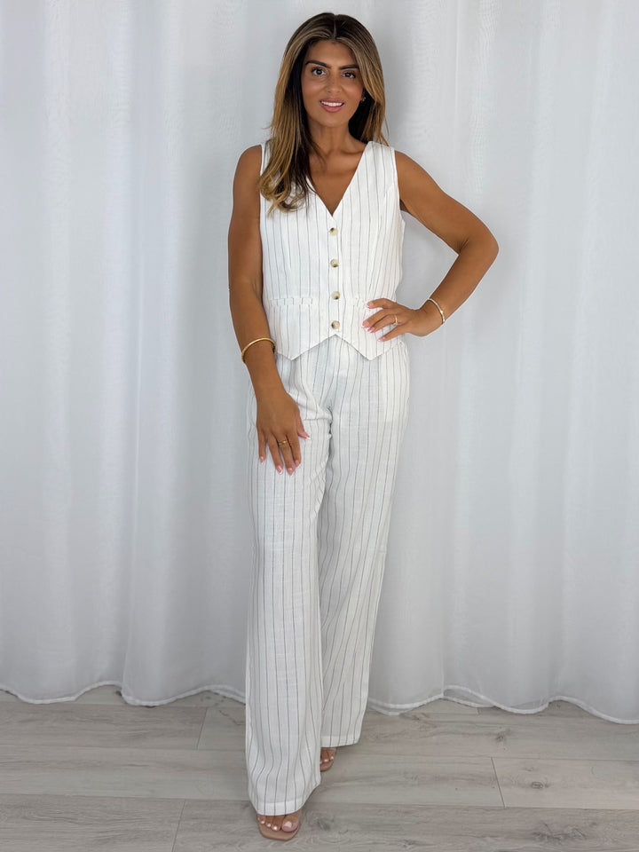 Pinstripe Waistcoat And Trouser Co-Ord (2 Colours)