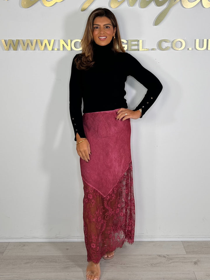 V-Front Lace Bottom Skirt ( 7 Colours)
