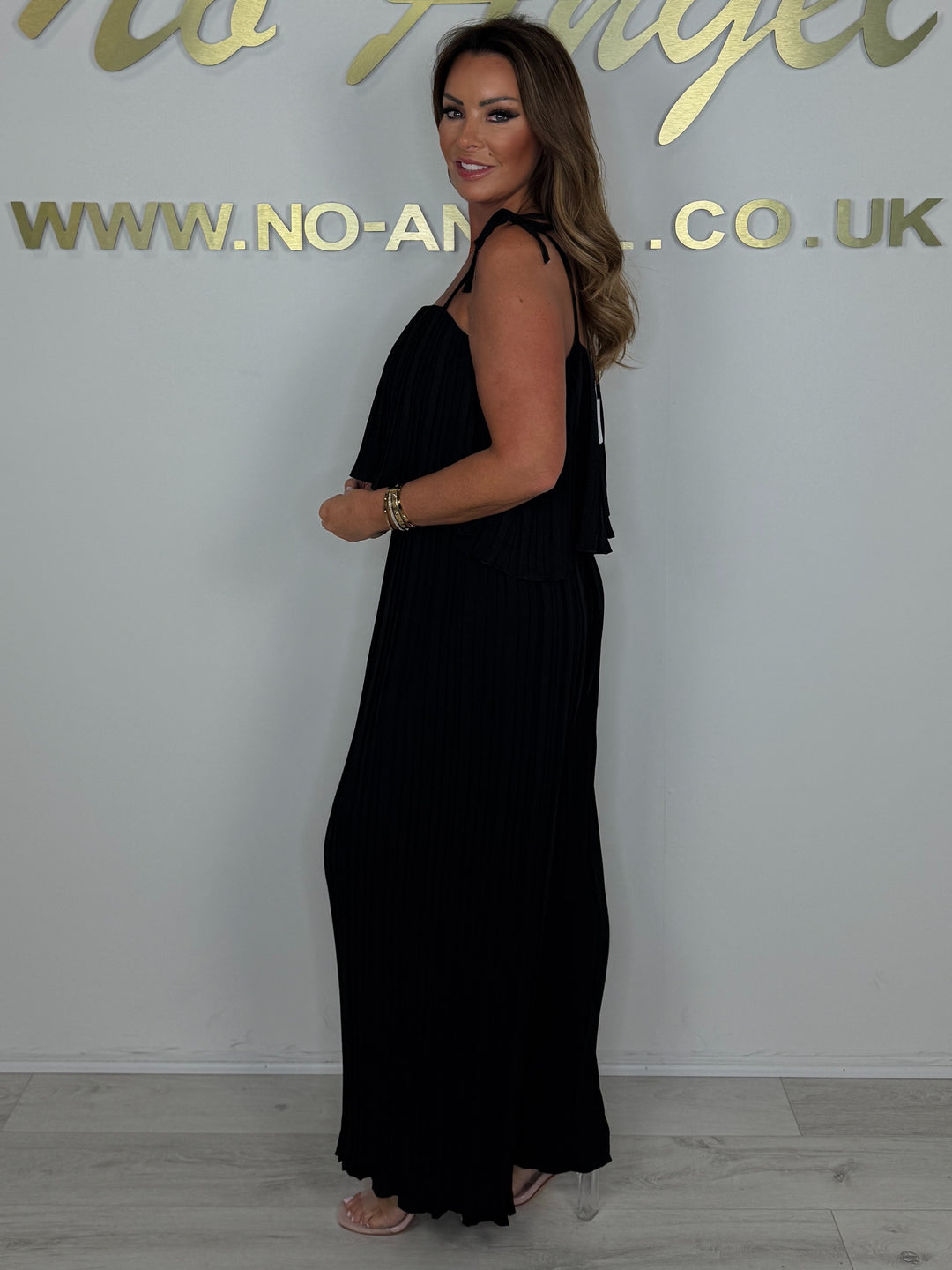 Pleated Tie Shoulder Floaty Jumpsuit (4 Colours)