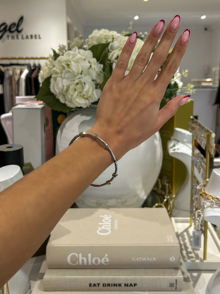 Screw Diamante Bangle (2 Colours)