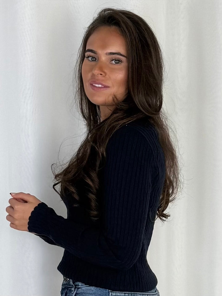 Ribbed Knit Button Detail Long Sleeve Top (6 Colours)