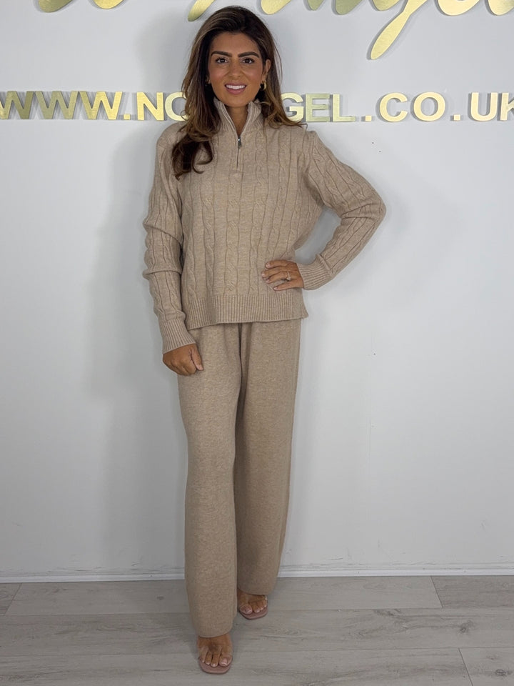 Cable Design 1/4 Zip Trouser Co-ord (2 Colours)