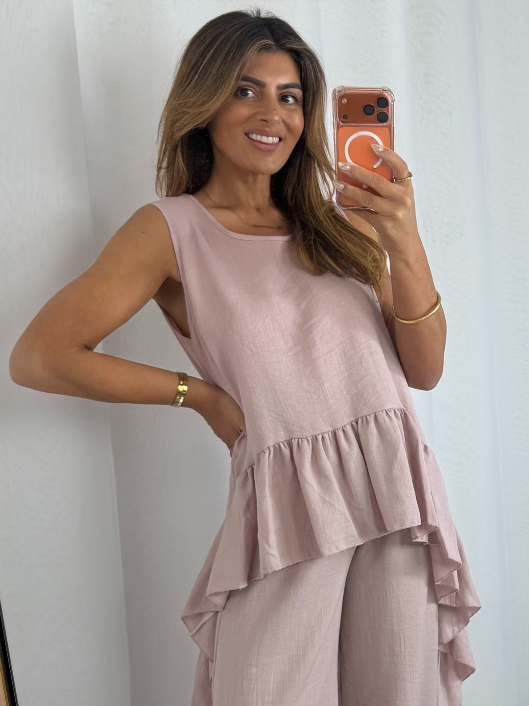 Frill High Low Balloon Trouser Co-Ord (6 Colours)