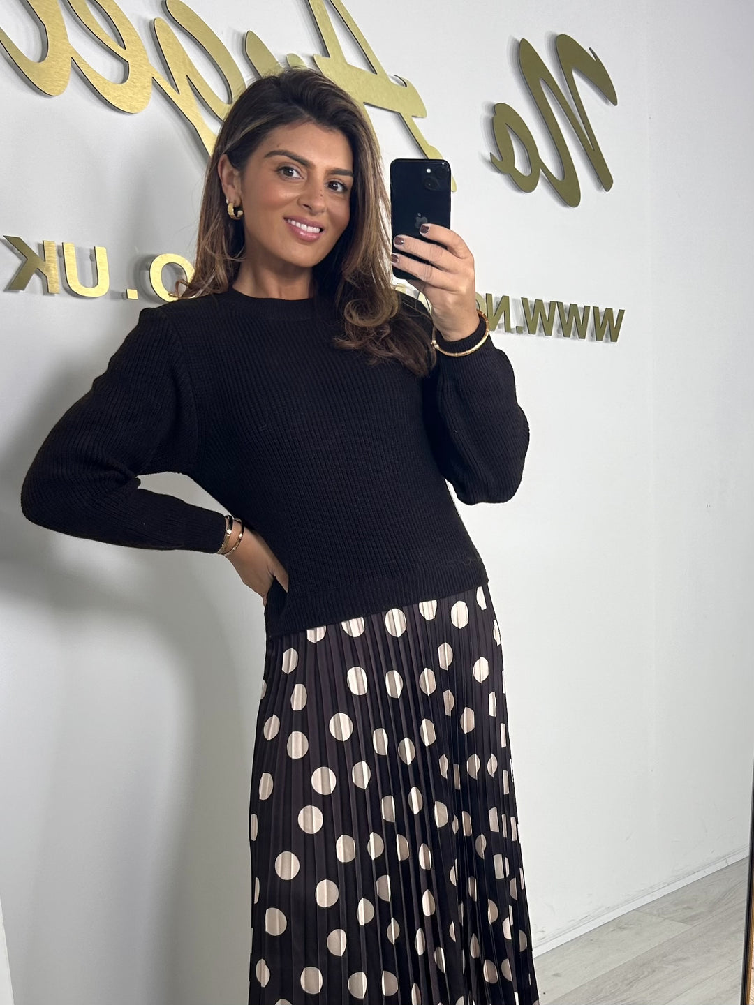 Polka Dot Pleated Jumper Dress (3 Colours)
