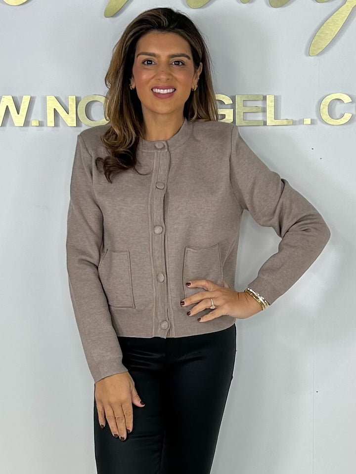 Shoulder Pad Button Up Thick Knit Cardigan (5 Colours)