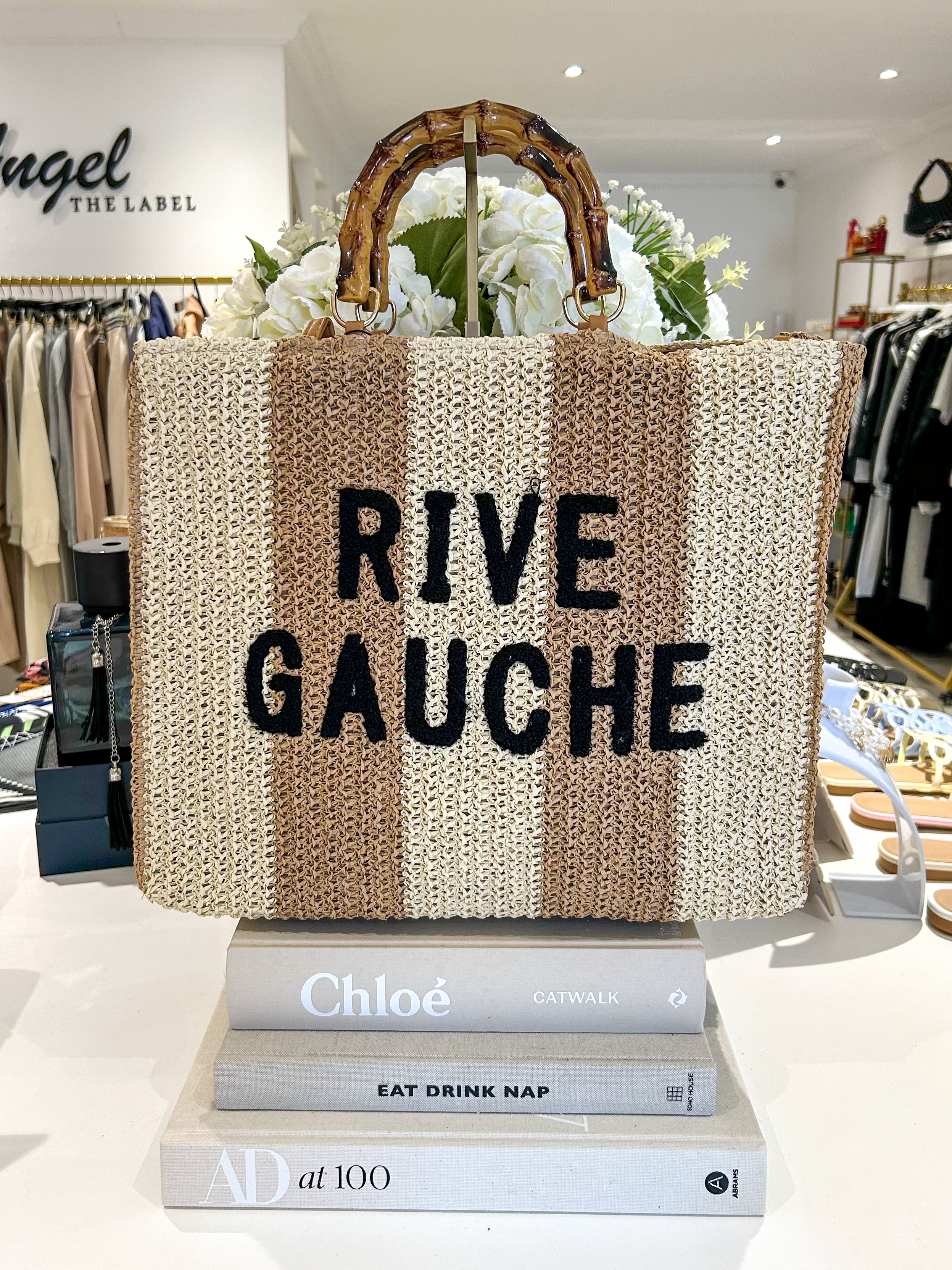Rive Gauche Striped Bamboo Handle Bag (3 Colours) – No Angel Clothing