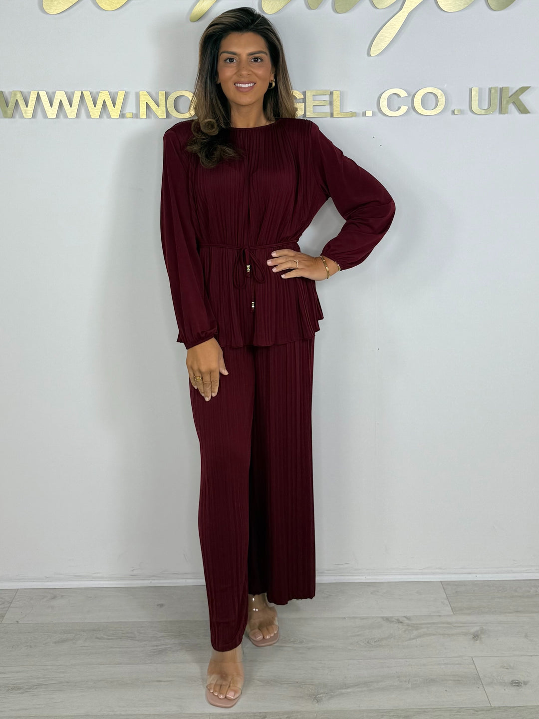 Pleated Shoulder Pad Belted Trouser Co-ord (4 Colours)