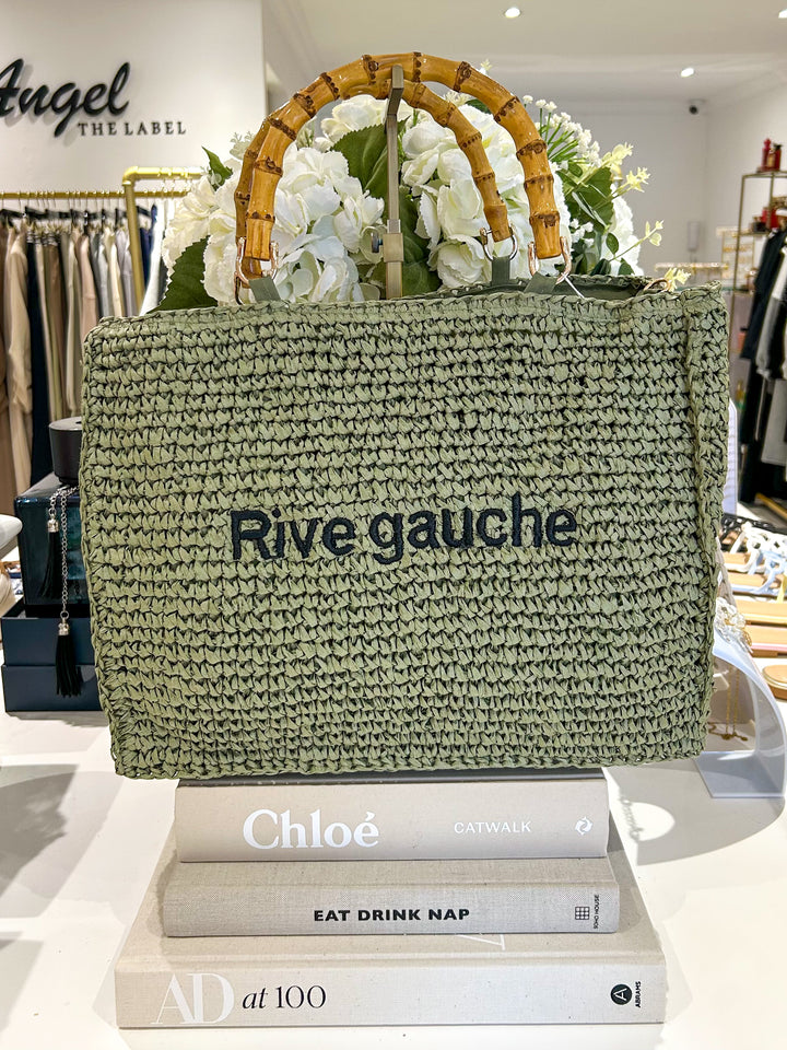 Rive Gauche Plain Bamboo Handle Bag (4 Colours)