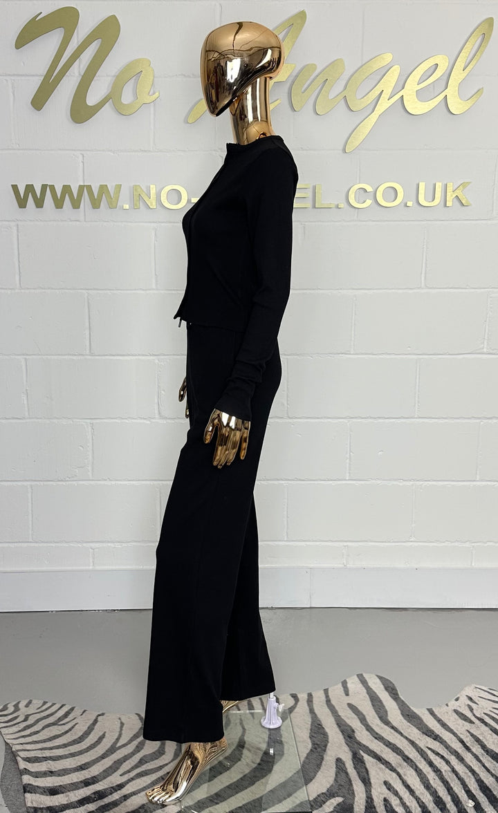 Ribbed Button Up Top & Drawstring Wide Leg Trouser Co-Ord (2 Colours)