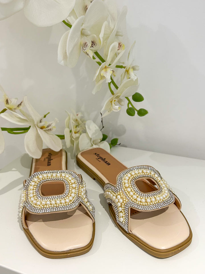 Jewel & Pearl Detail Sandals (3 Colours)