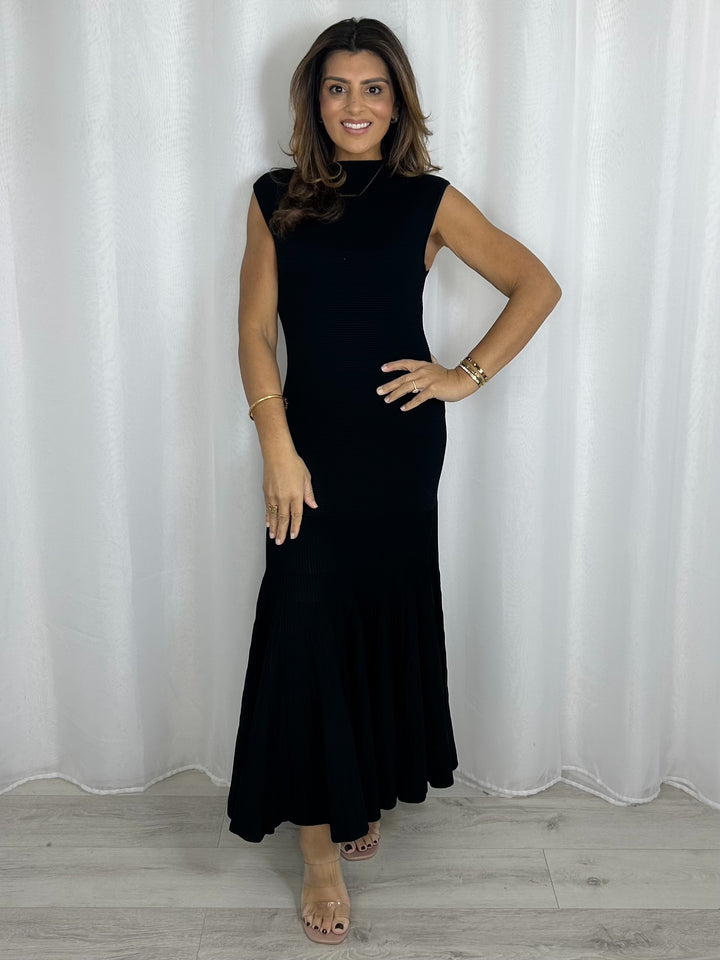 Sleeveless Ribbed Pleated Bottom Dress (3 Colours)